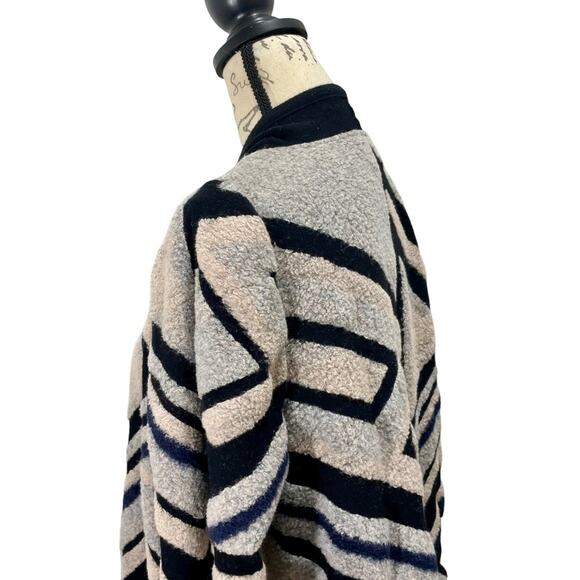 Lucky Brand Fuzzy Aztec Geometric Knit Open Drapey Cardigan - Size XL - Picture 3 of 13